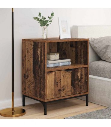 vidaXL Bedside Cabinet 2 pcs Old wood 49 x 36 x 61 cm Engineered wood