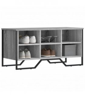 vidaXL Shoe Cabinet Grey Sonoma 90x38x45.5 cm Engineered Wood