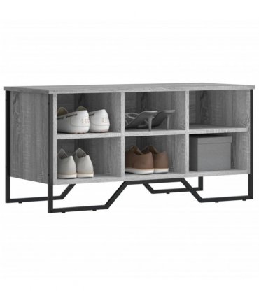 vidaXL Shoe Cabinet Grey Sonoma 90x38x45.5 cm Engineered Wood