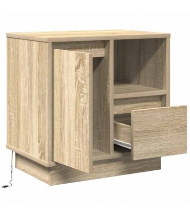 vidaXL Bedside Cabinet with Drawer 2 pcs Sonoma Oak 50 x 34.5 x 50 cm