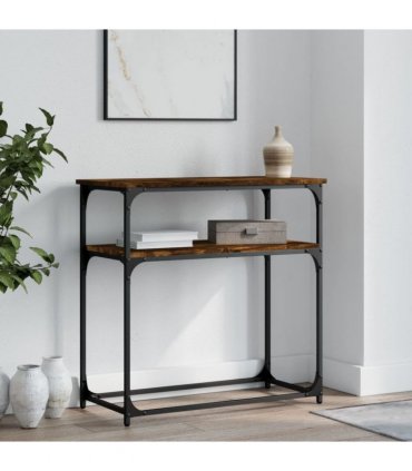 vidaXL Console Table Smoked Oak 75x35.5x75 cm Engineered Wood