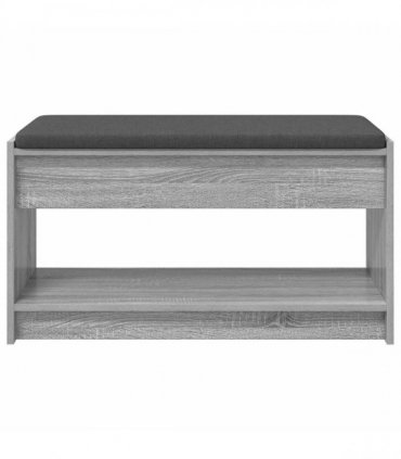 vidaXL Hall Bench with Cushion with Shelf Grey Sonoma 83 x 38 x 45 cm
