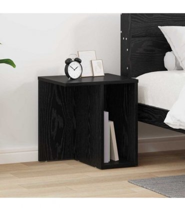 vidaXL End Table Black Oak 37 x 32 x 40 cm Engineered Wood