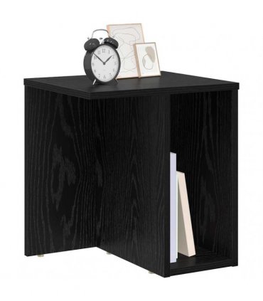 vidaXL End Table Black Oak 37 x 32 x 40 cm Engineered Wood