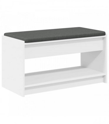 vidaXL Hall Bench White 83 x 38 x 45 cm Engineered Wood and Fabric
