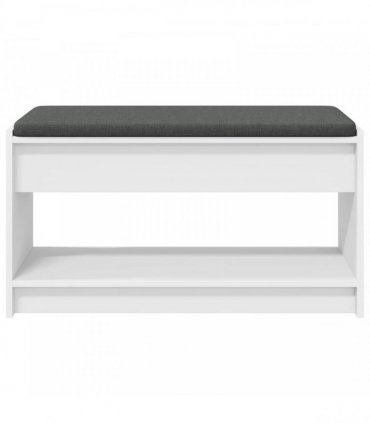 vidaXL Hall Bench White 83 x 38 x 45 cm Engineered Wood and Fabric