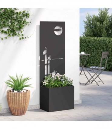 vidaXL Garden Privacy Screen Black 50 x 150 cm Cold-rolled steel