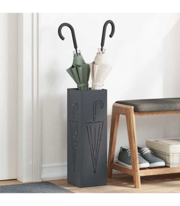 vidaXL Rain Umbrella Stand Anthracite 15.5 x 15.5 x 49 cm Steel
