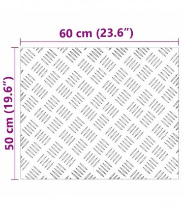 vidaXL Stair Tread Rectangular 2 pcs Silver 60 x 50 cm Aluminium