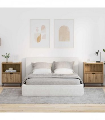 vidaXL Bedside Cabinet with Drawer 2 pcs Artisan oak 49 x 36 x 61 cm
