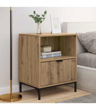 vidaXL Bedside Cabinet with Drawer 2 pcs Artisan oak 49 x 36 x 61 cm