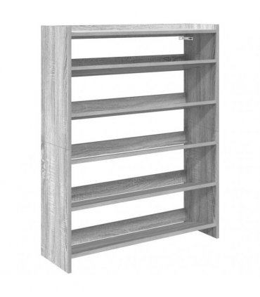 vidaXL Shoe Rack Grey Sonoma 80x25x100 cm Engineered Wood