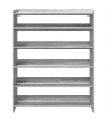 vidaXL Shoe Rack Grey Sonoma 80x25x100 cm Engineered Wood