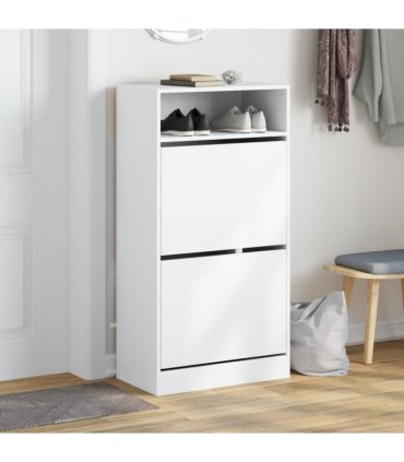 vidaXL Shoe Cabinet White 60x34x116 cm Engineered Wood