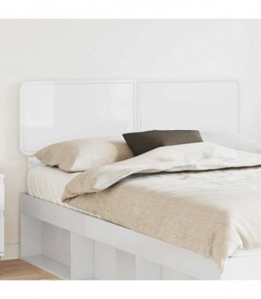 vidaXL Headboard Gloss White Engineered wood