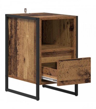 vidaXL Bedside Table Old Wood 39.5 x 30 x 50 cm Engineered Wood