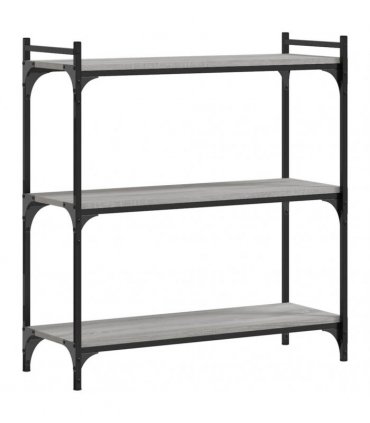 vidaXL Bookcase 3-Tier Grey Sonoma 80x30x86 cm Engineered Wood