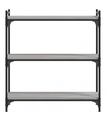 vidaXL Bookcase 3-Tier Grey Sonoma 80x30x86 cm Engineered Wood