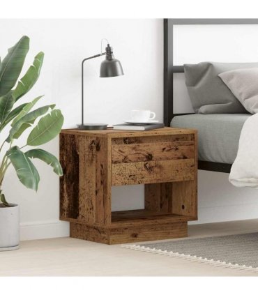vidaXL Nightstand with Drawer Old Wood 45 x 34 x 44 cm Engineered Wood