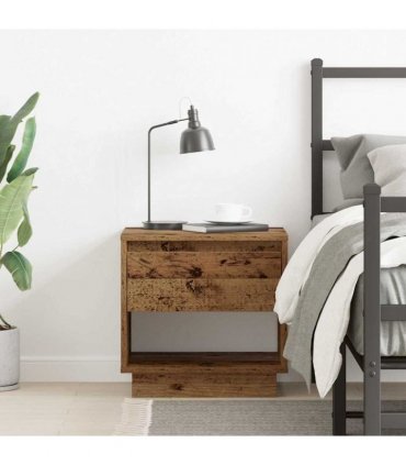 vidaXL Nightstand with Drawer Old Wood 45 x 34 x 44 cm Engineered Wood