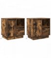 vidaXL Bedside Cabinet with Drawer 2 pcs Smoked Oak 50 x 34.5 x 50 cm