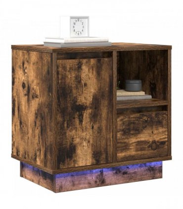 vidaXL Bedside Cabinet with Drawer 2 pcs Smoked Oak 50 x 34.5 x 50 cm