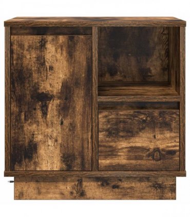 vidaXL Bedside Cabinet with Drawer 2 pcs Smoked Oak 50 x 34.5 x 50 cm