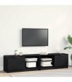 vidaXL TV Cabinet 2 pcs Black Oak 80 x 35 x 36.5 cm Engineered Wood