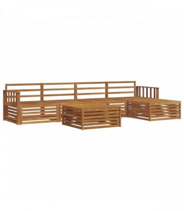 vidaXL Outdoor Sofa Set 6 pcs Natural Solid Acacia Wood