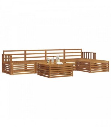 vidaXL Outdoor Sofa Set 6 pcs Natural Solid Acacia Wood