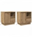 vidaXL Bedside Cabinet with Drawer 2 pcs Artisan Oak 50 x 34.5 x 50 cm
