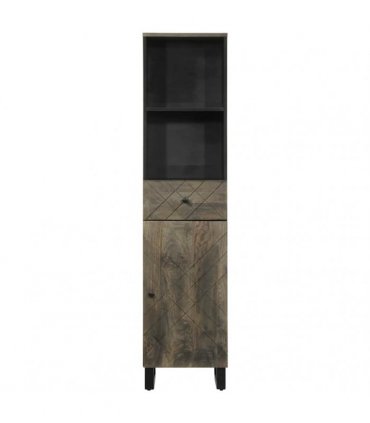 vidaXL Bathroom Cabinet Black 38x33x160 cm Solid Wood Mango