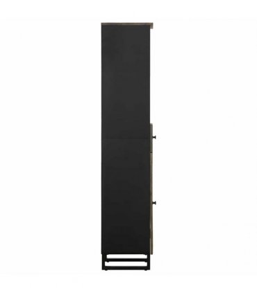 vidaXL Bathroom Cabinet Black 38x33x160 cm Solid Wood Mango