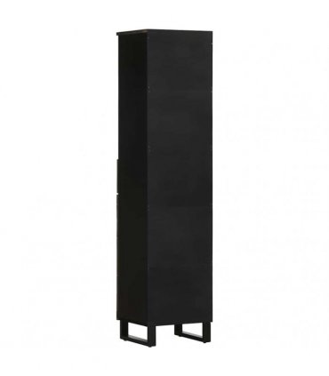 vidaXL Bathroom Cabinet Black 38x33x160 cm Solid Wood Mango
