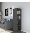 vidaXL Book Cabinet/Room Divider Grey 40x35x135 cm Solid Pinewood