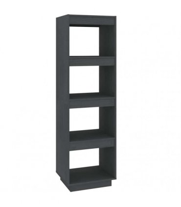 vidaXL Book Cabinet/Room Divider Grey 40x35x135 cm Solid Pinewood