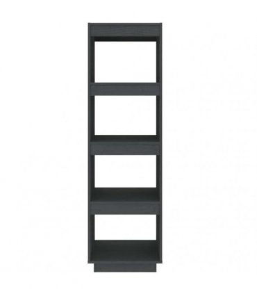 vidaXL Book Cabinet/Room Divider Grey 40x35x135 cm Solid Pinewood