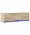 vidaXL TV Cabinet with LED Sonoma 140 x 34 x 40 cm Engineered Wood
