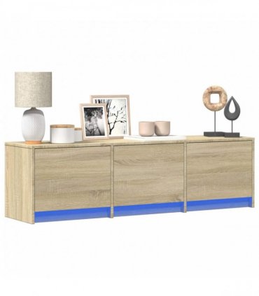 vidaXL TV Cabinet with LED Sonoma 140 x 34 x 40 cm Engineered Wood