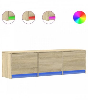 vidaXL TV Cabinet with LED Sonoma 140 x 34 x 40 cm Engineered Wood