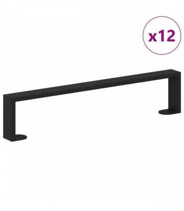 vidaXL Furniture Feet 12 pcs Black 481 x 40.5 x 100 mm Iron