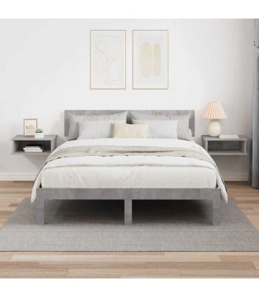 vidaXL Bedside Table 2 pcs Concrete Grey 40 x 31 x 15 cm