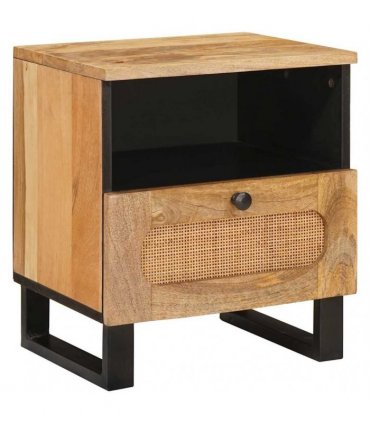 vidaXL Bedside Cabinet Natural 40 x 33 x 46 cm Solid Mango Wood