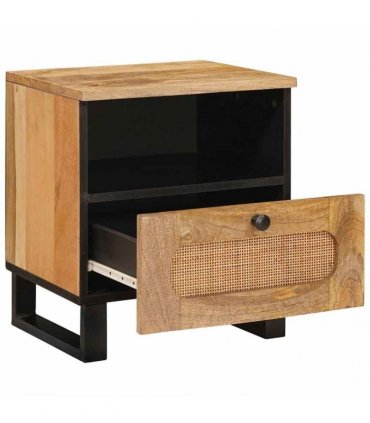 vidaXL Bedside Cabinet Natural 40 x 33 x 46 cm Solid Mango Wood