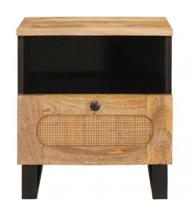 vidaXL Bedside Cabinet Natural 40 x 33 x 46 cm Solid Mango Wood