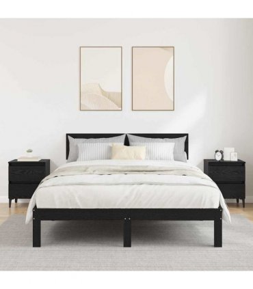 vidaXL Bedside Cabinet 2 pcs Black oak 40 x 35 x 50 cm Engineered wood