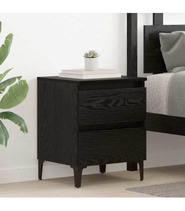 vidaXL Bedside Cabinet 2 pcs Black oak 40 x 35 x 50 cm Engineered wood