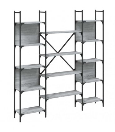 vidaXL Bookshelf Grey Sonoma 155.5x24x166.5 cm Engineered Wood