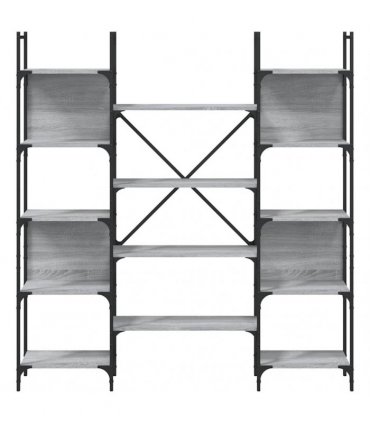 vidaXL Bookshelf Grey Sonoma 155.5x24x166.5 cm Engineered Wood