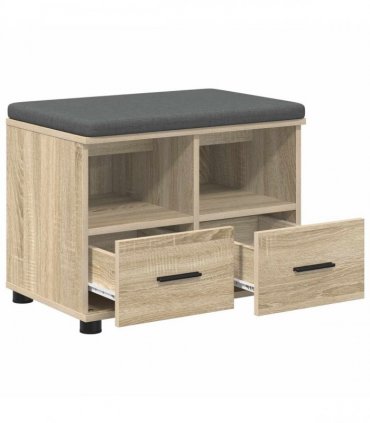 vidaXL Hall Bench with Cushion with Drawer Sonoma Oak 60 x 38 x 46 cm